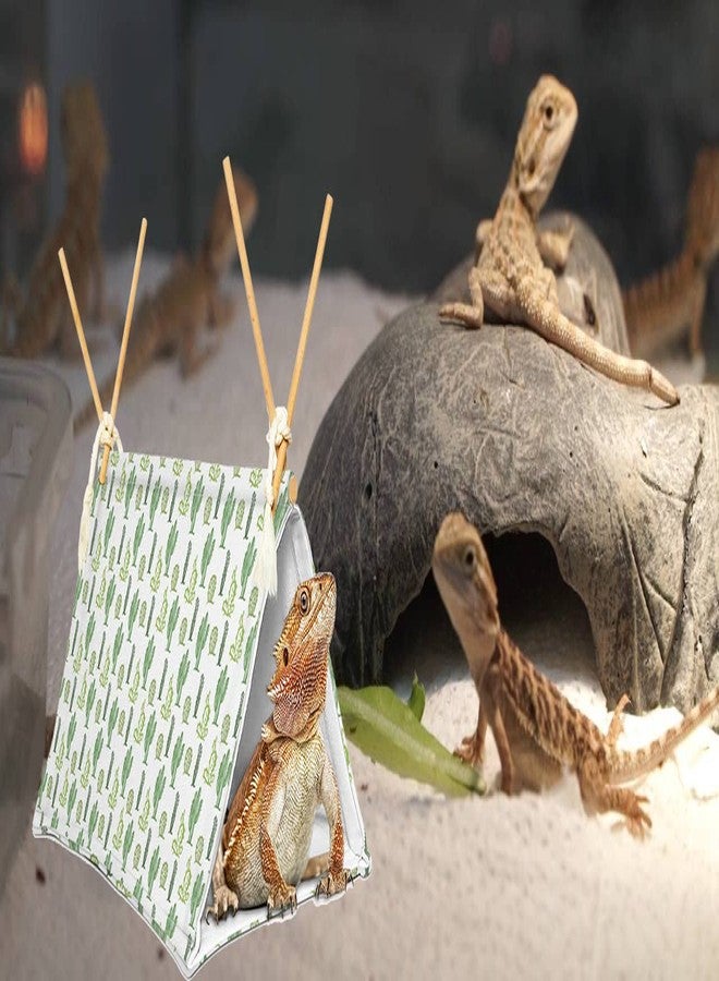 Aipush Bearded Dragon Tent Bed,Cactus Pattern Reptile Bearded Dragon cage/hides and Caves/Habitat Hideout… (Cactus) - Image 2